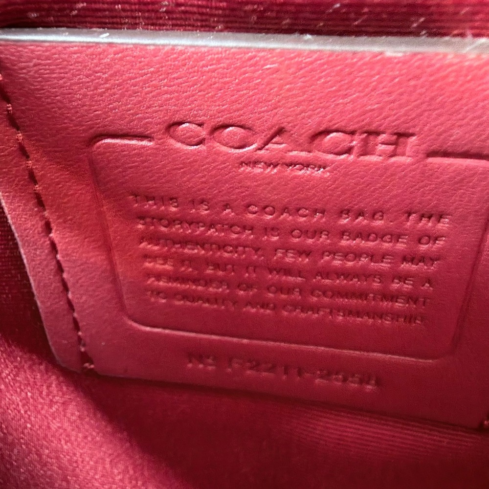 Coach Sierra Satchel Signature Coated Canvas Brown Red 13x9.5 Gold Hardware 2558 - Picture 7 of 16